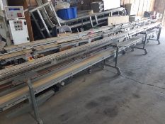 S/S 4-1/2" Wide x 24' Long x 34" Top Conveyor, Speed Control, Volt 110, Casters, Dorner 8" Wide x