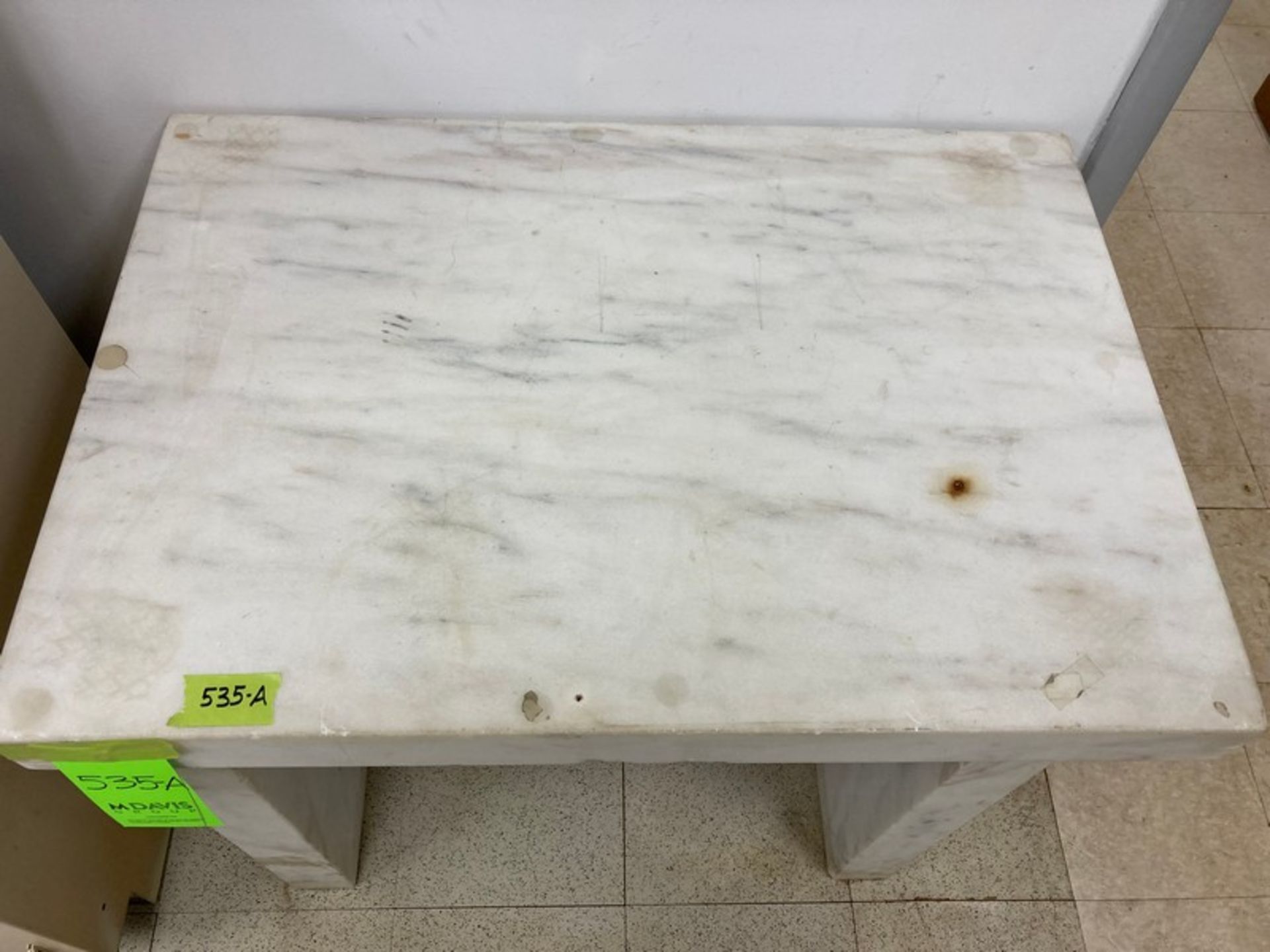 Solid Marble Balance Table 34"Wx24"Dx31"H (elevator handling fee $30.00) (location New Brunswick - Image 2 of 3