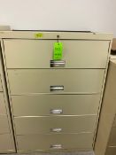 2 Lateral 5-Drawer Filing cabinets with keys. 30"Wx18"Dx64"H and 42"Wx18"Dx62"H (Elevator Handling