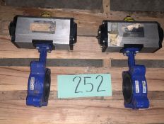 One Lot 2 Stainless Steel air operated Valves (LOCATED IN IOWA, Free RIGGING and Loading INCLUDED
