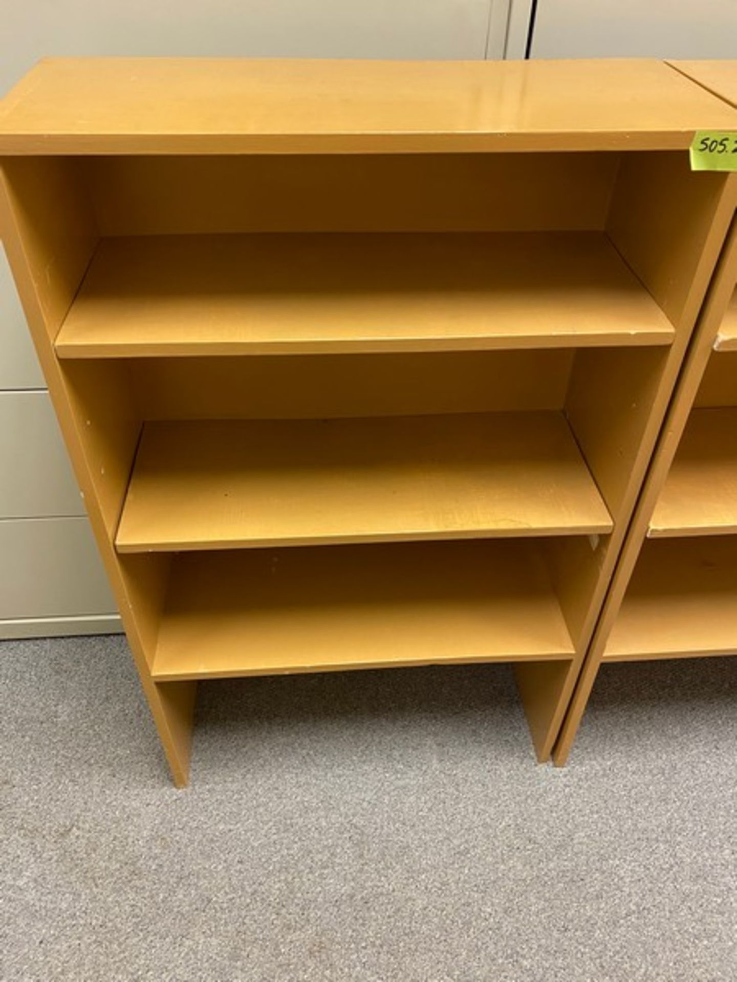 2 matching, painted wooden shelves. 29.5"Wx11.5"Dx48"H (Elevator Handling Fee $20) (Located New - Image 6 of 9