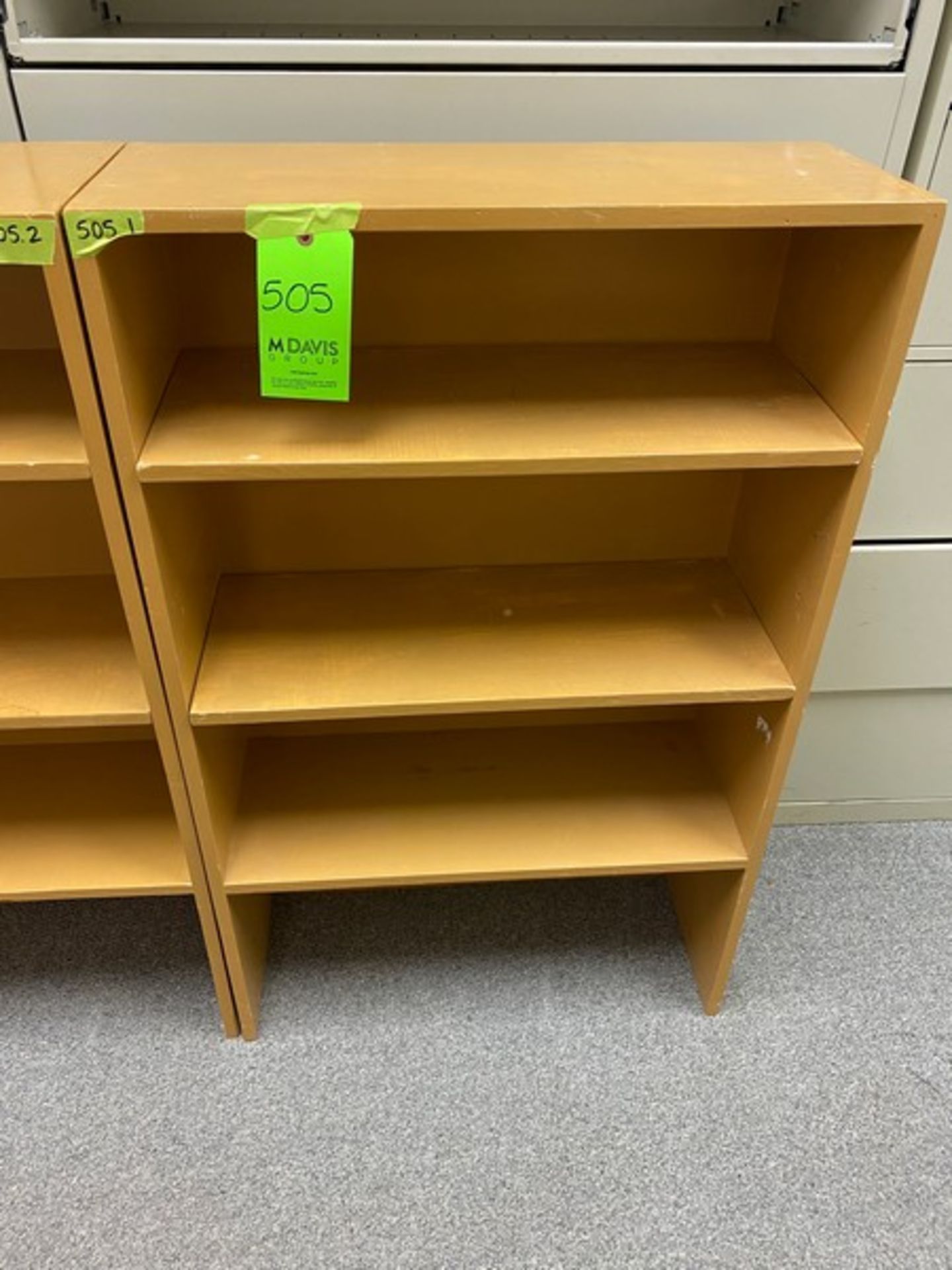 2 matching, painted wooden shelves. 29.5"Wx11.5"Dx48"H (Elevator Handling Fee $20) (Located New - Image 7 of 9