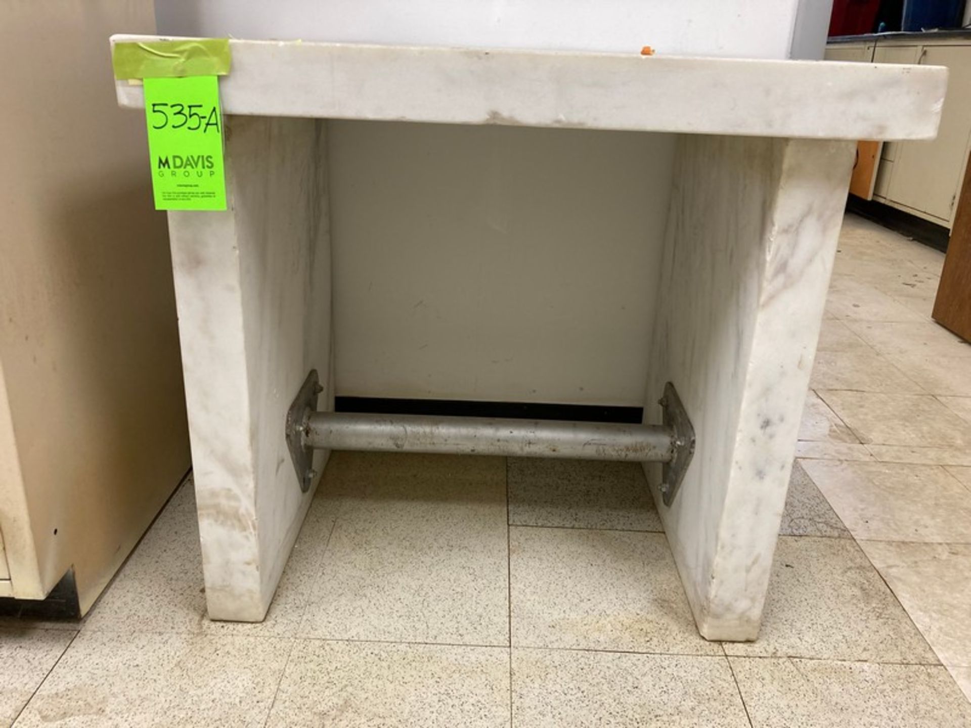 Solid Marble Balance Table 34"Wx24"Dx31"H (elevator handling fee $30.00) (location New Brunswick - Image 3 of 3