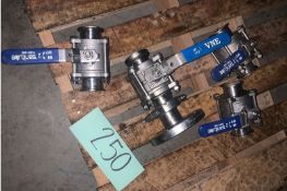 One Lot 4 Stainless Steel 2" Valves (LOCATED IN IOWA, Free RIGGING and Loading INCLUDED WITH SALE