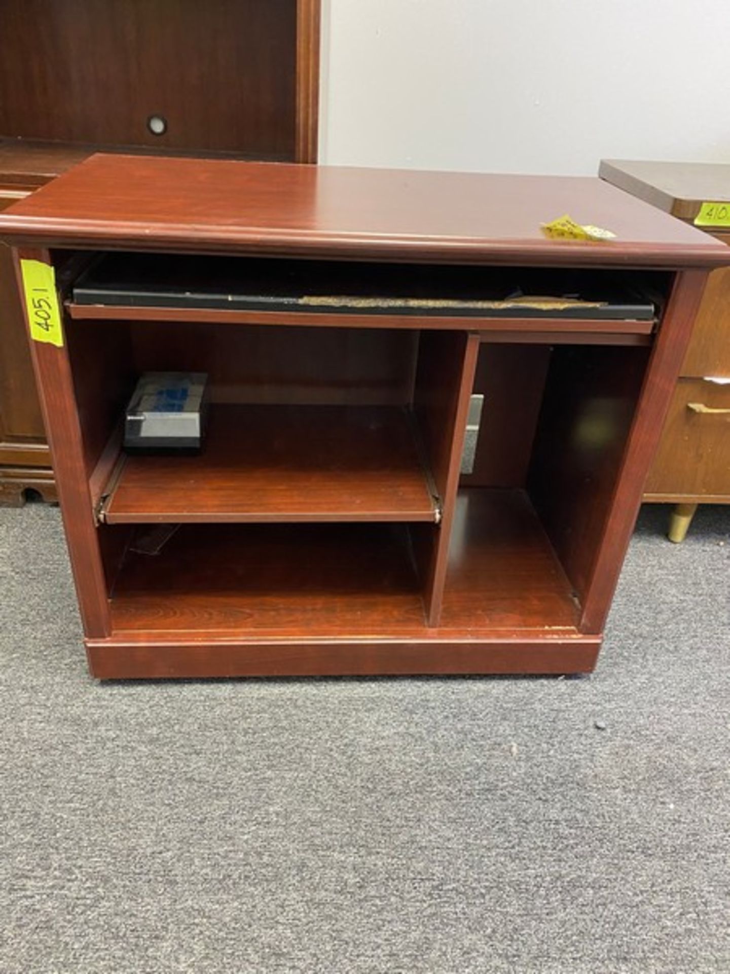 2 Wood Finish computer / printer stands on wheels 35"Wx20"Dx30"H (Elevator Handling Fee $20) ( - Image 11 of 12