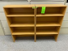 2 matching, painted wooden shelves. 29.5"Wx11.5"Dx48"H (Elevator Handling Fee $20) (Located New