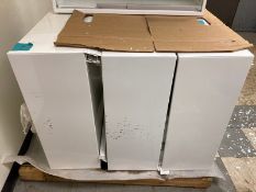 4 Total Fisher Hamilton Glassware Cabinets / Removed from wall and skidded / 36"Wx12"Dx31"H (