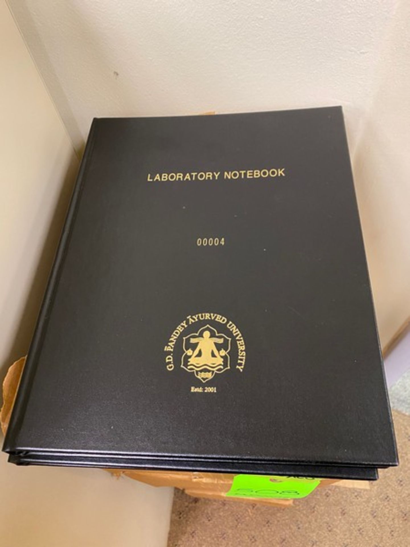 44 NEW hardcover laboratory notebooks, 200 pages each. Black with gold foil lettering on cover ( - Image 2 of 5