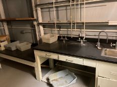 Cold Room Laboratory-Walk-In Cold Room with lab bench and sink. Room R08. Freezer Door & Room with