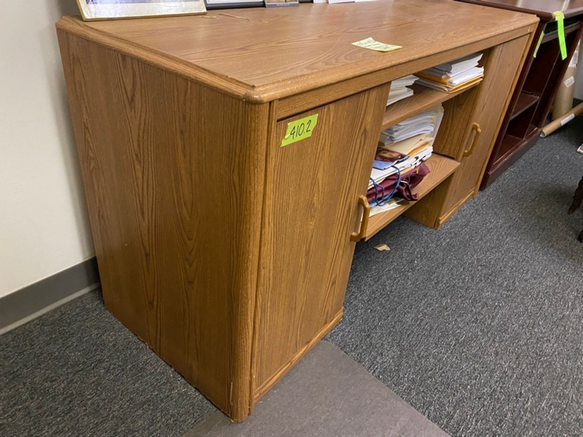 2 Wood Credenzas: one(1) 63"Wx18"Dx29"H and one(1) 59"Wx21"Dx30"H (Elevator Handling Fee $20) ( - Image 4 of 10