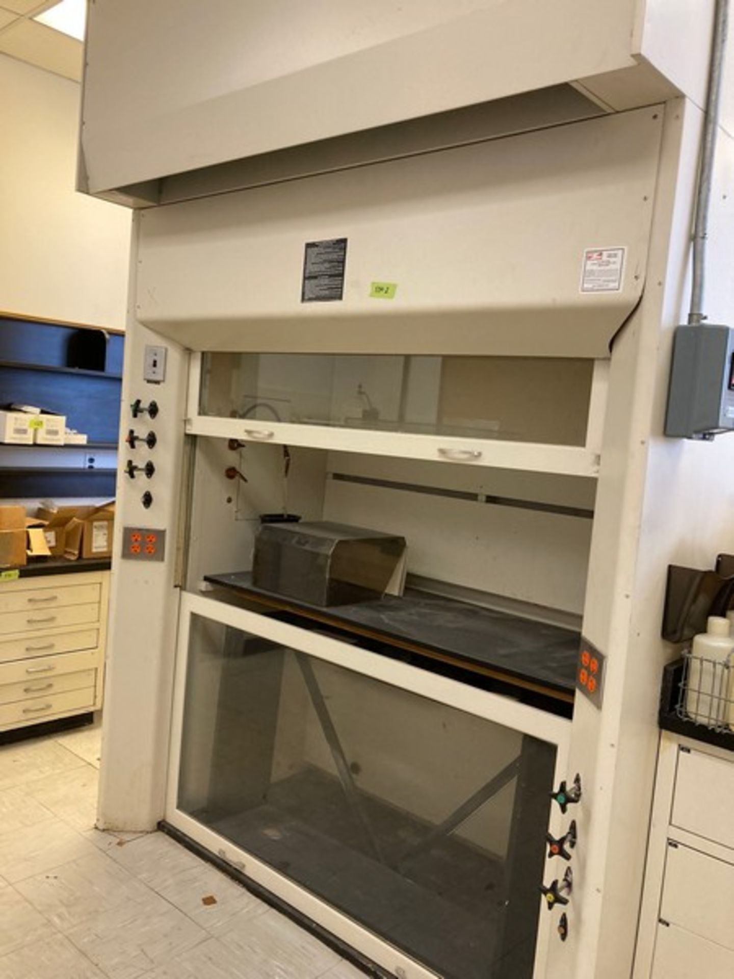 2 Kem metal Airflow Supreme Fume Hoods - both 72"Wx37"Dx107"H with 2 sliding glass doors (elevator - Image 2 of 5