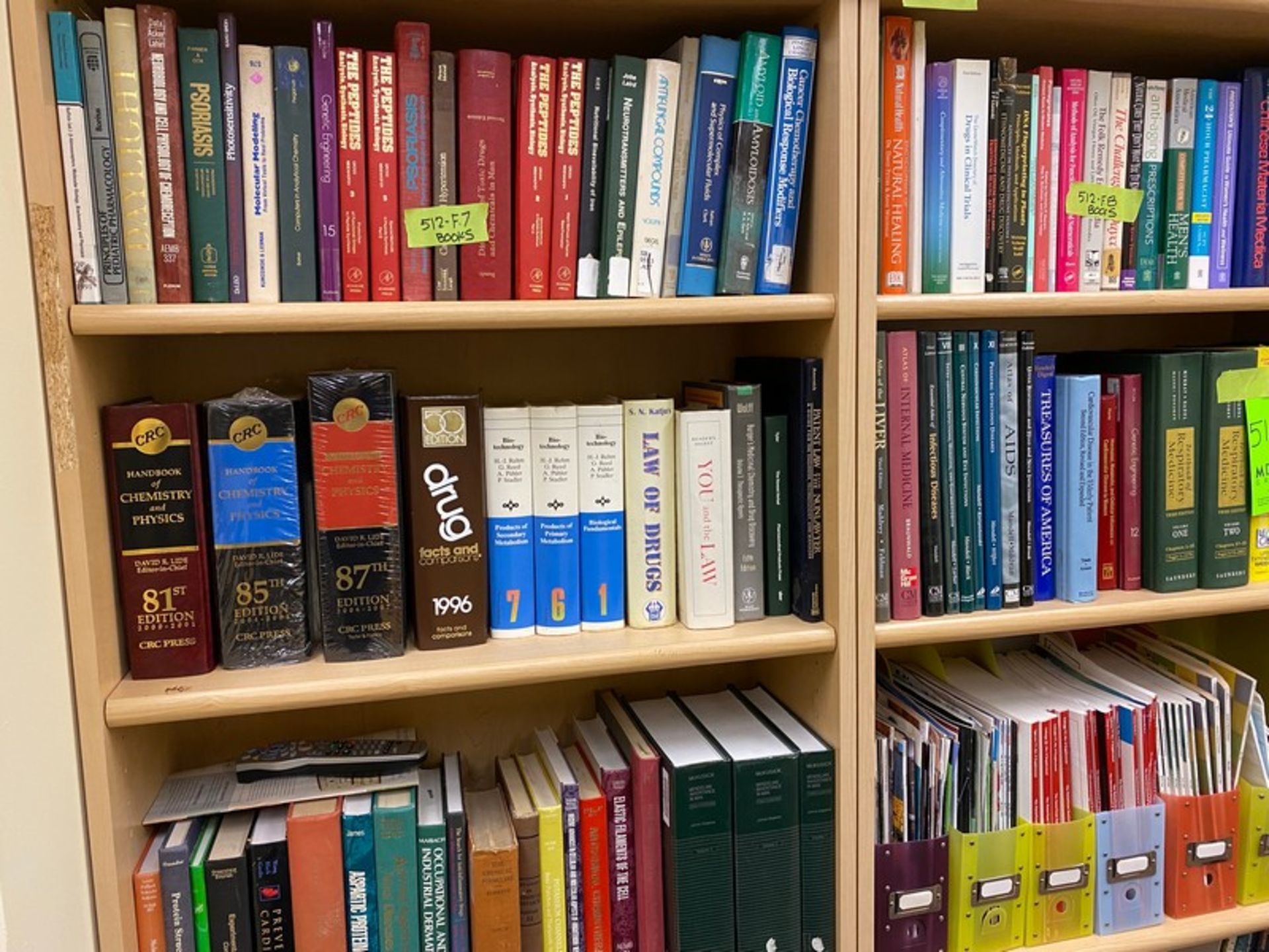 All books in room: Books from 10 large bookshelves and stacks of books in room on floor, bins, - Image 3 of 8