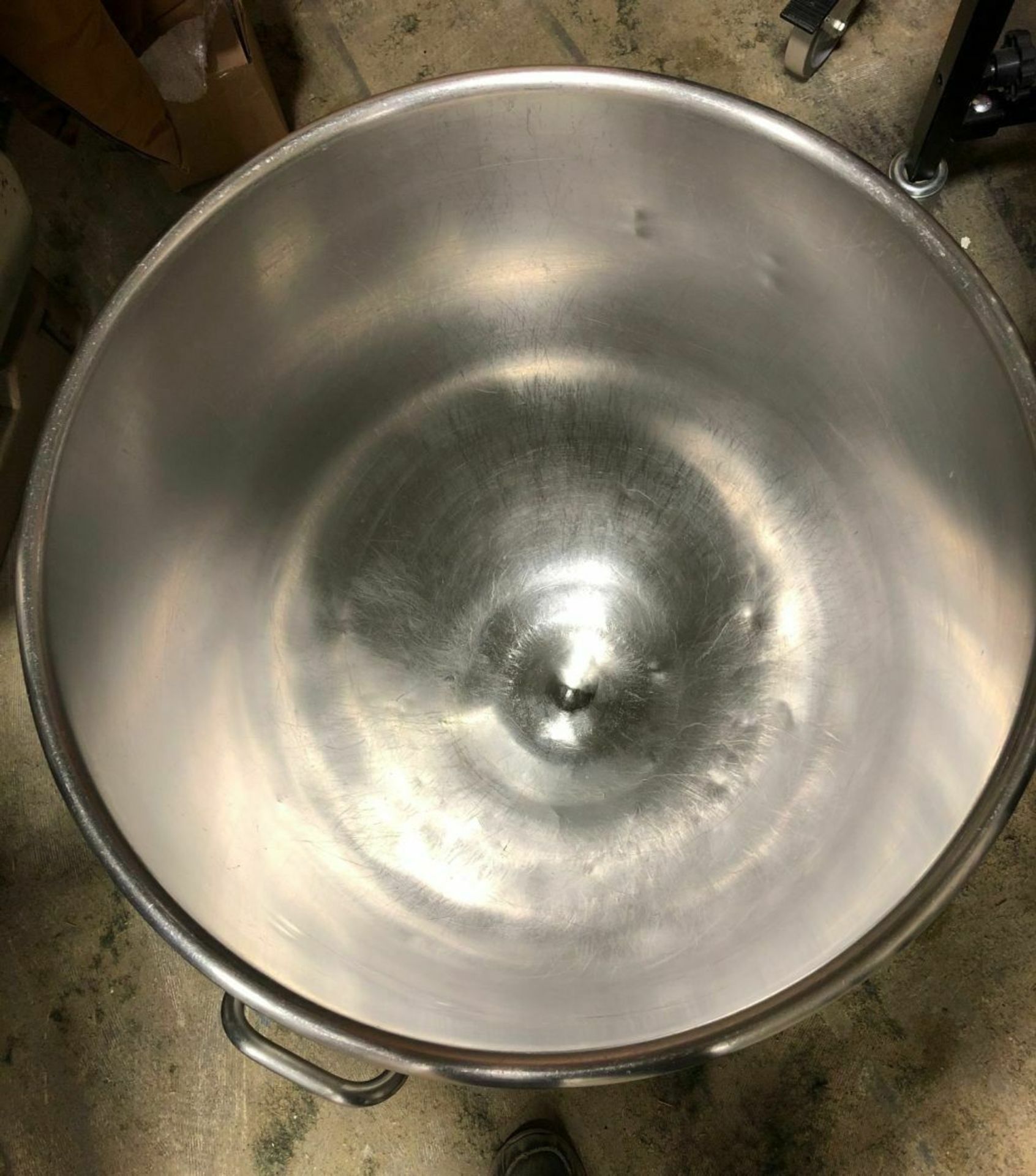 One pre owned planetary Stainless Steel mixing bowl. Approximately 140 Qt. Inside diameter 22 1/2 - Image 2 of 2