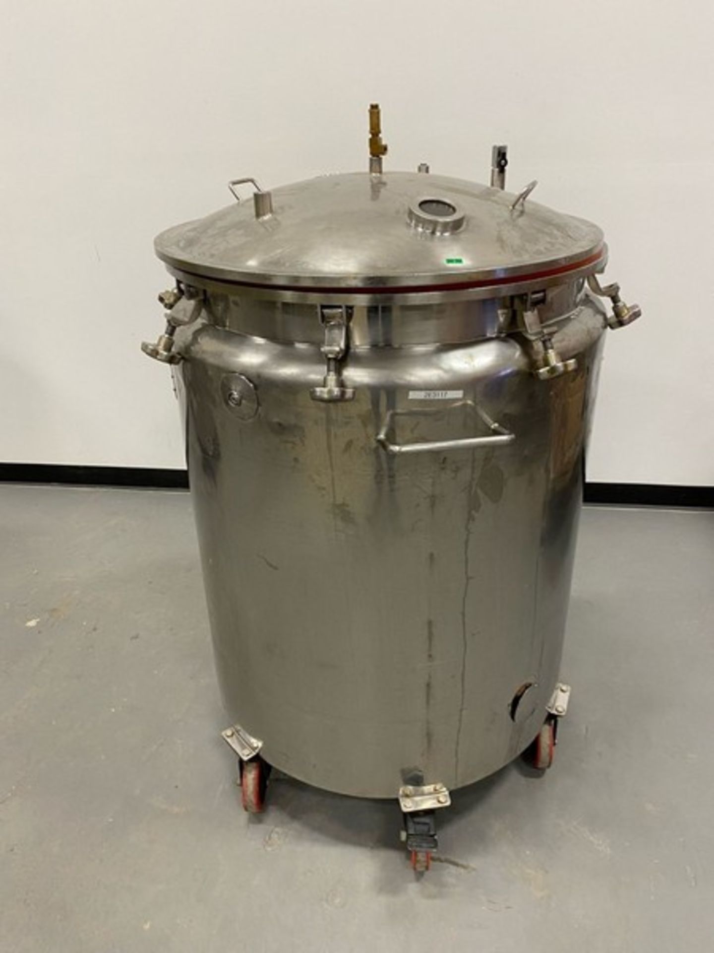 Stainless Steel Tank. 30inch diameter 32 straight wall. On wheels. As shown in photos. No Reserve (