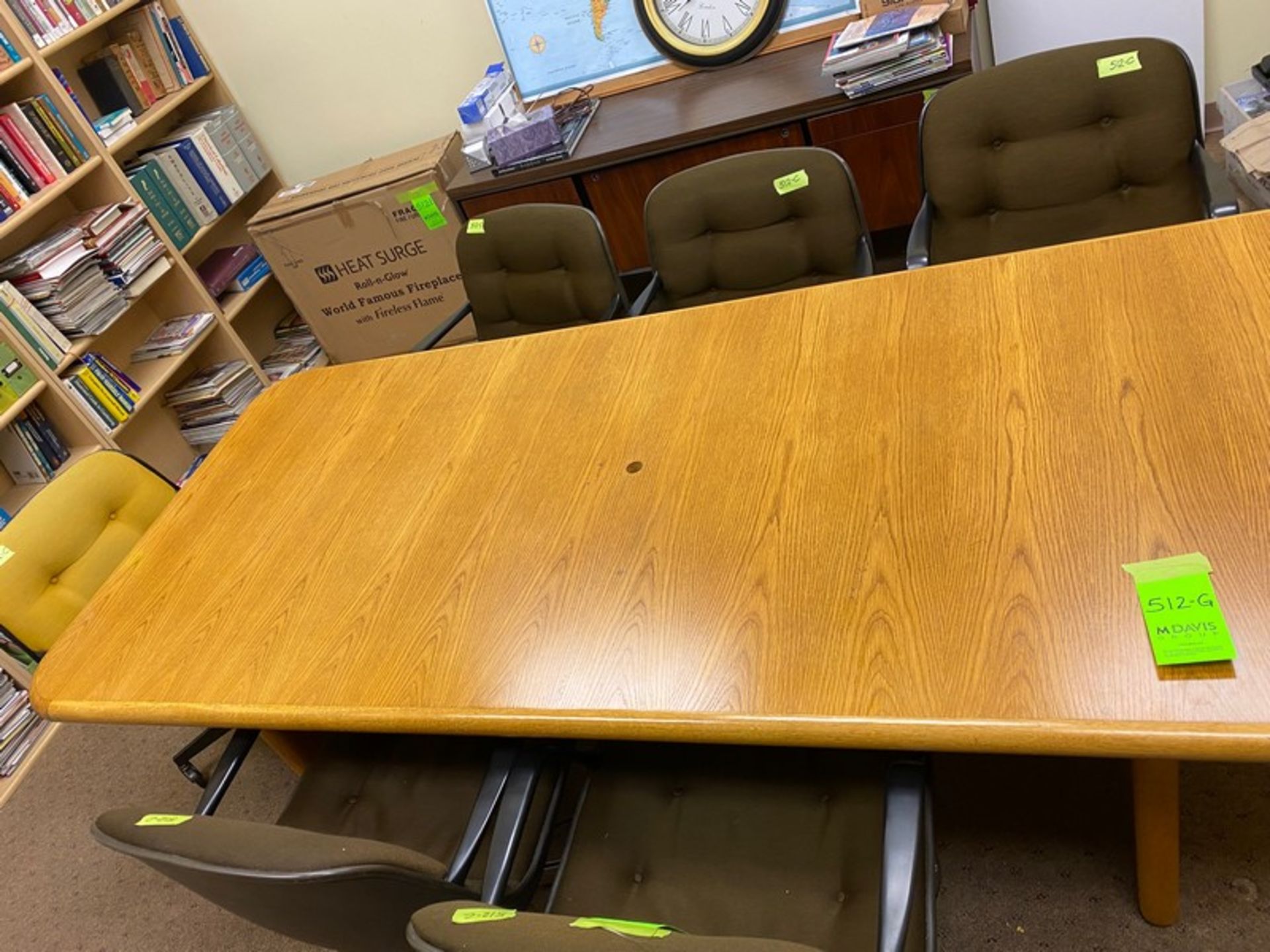 Solid Wood Conference Table. Solid oak edges and oak top. Extremely sturdy piece of furniture. See - Image 3 of 14