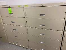 4 total matching 5-Drawer Lateral filing cabinets, some with keys, Premier Brand, 42"Wx18"Dx64"H (