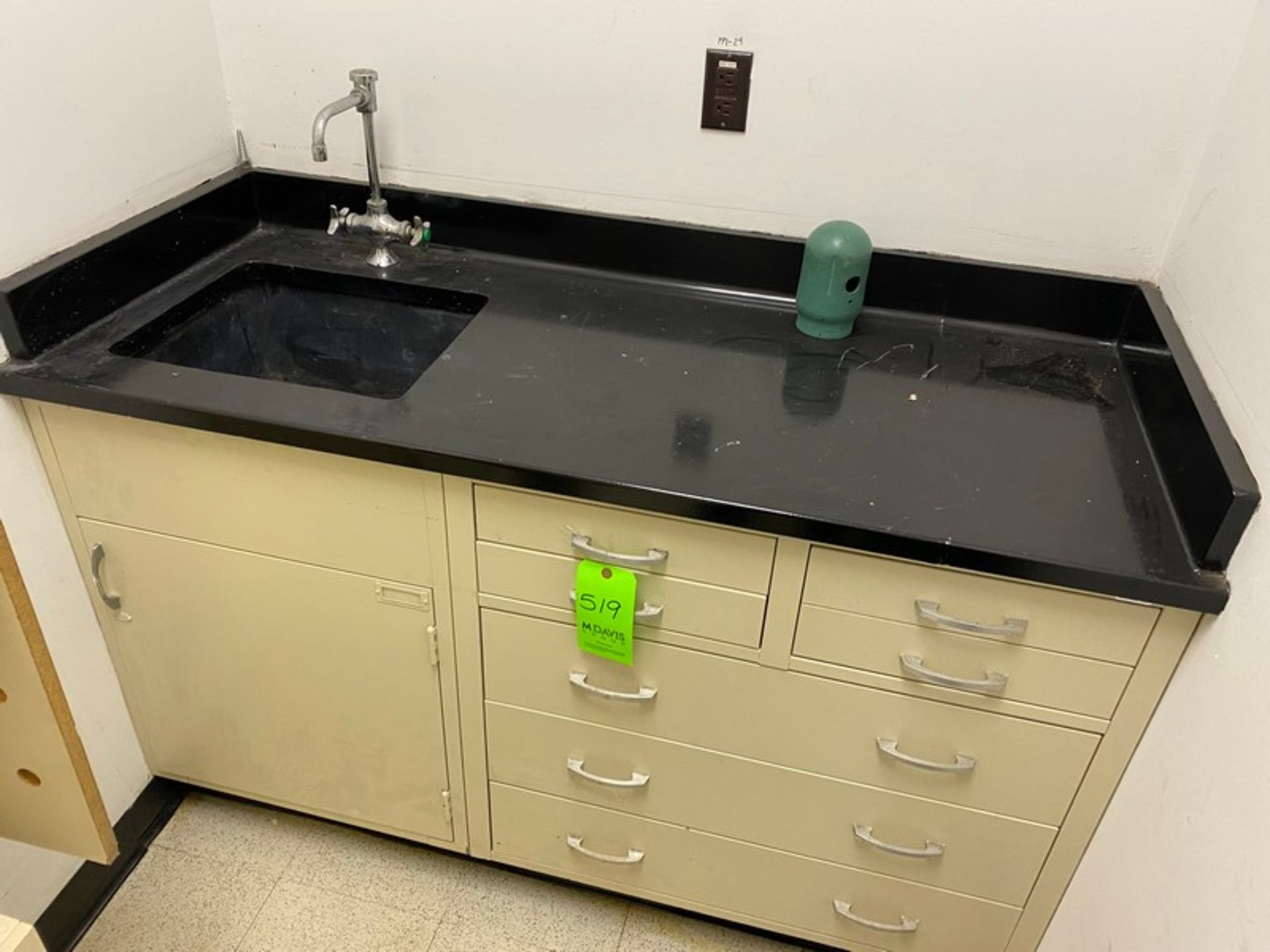 1-lab sink & top with base and drawers 59"Wx24"Dx37.5"H (Elevator Handling Fee $30) (Located New - Image 4 of 5