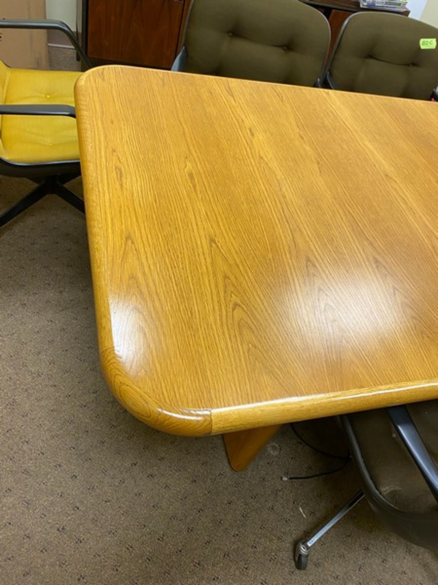 Solid Wood Conference Table. Solid oak edges and oak top. Extremely sturdy piece of furniture. See - Image 2 of 14