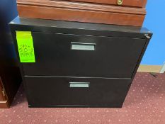 Two (2) matching 2-drawer lateral filing cabinets with keys. 30"W x 18"D x 26.5"H (Elevator Handling