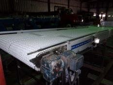 Spantech Dual Lane S/S Sanitary Belt Conveyor, with Dual Intralox Belts - Each Belt 18" W, Aprox. 11