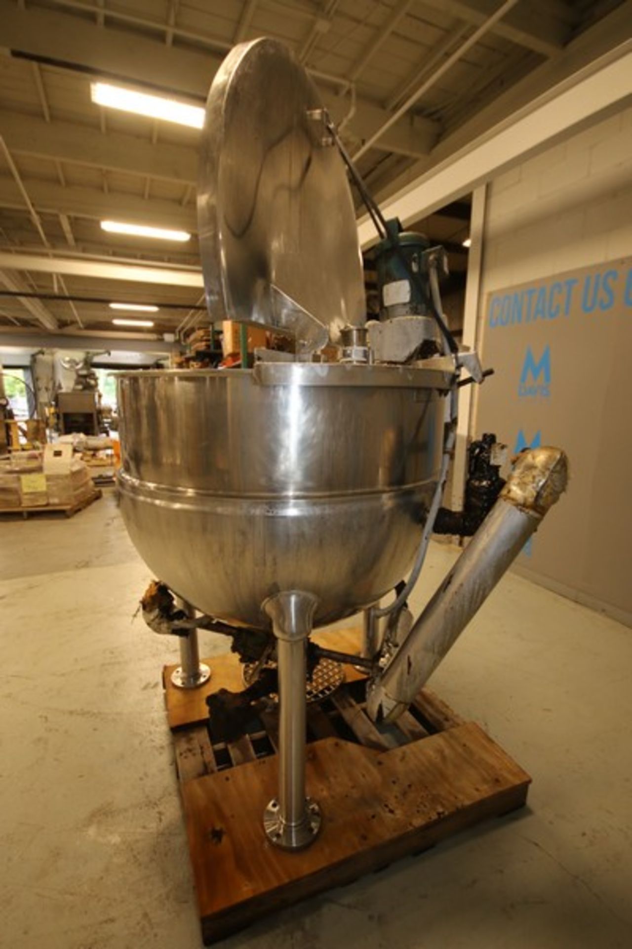 Groen 200 Gal Steam Jacketed S/S Kettle,  Model N-200, SN 31635-2, 316 S/S, with Hinged Lid, 2" - Image 5 of 8