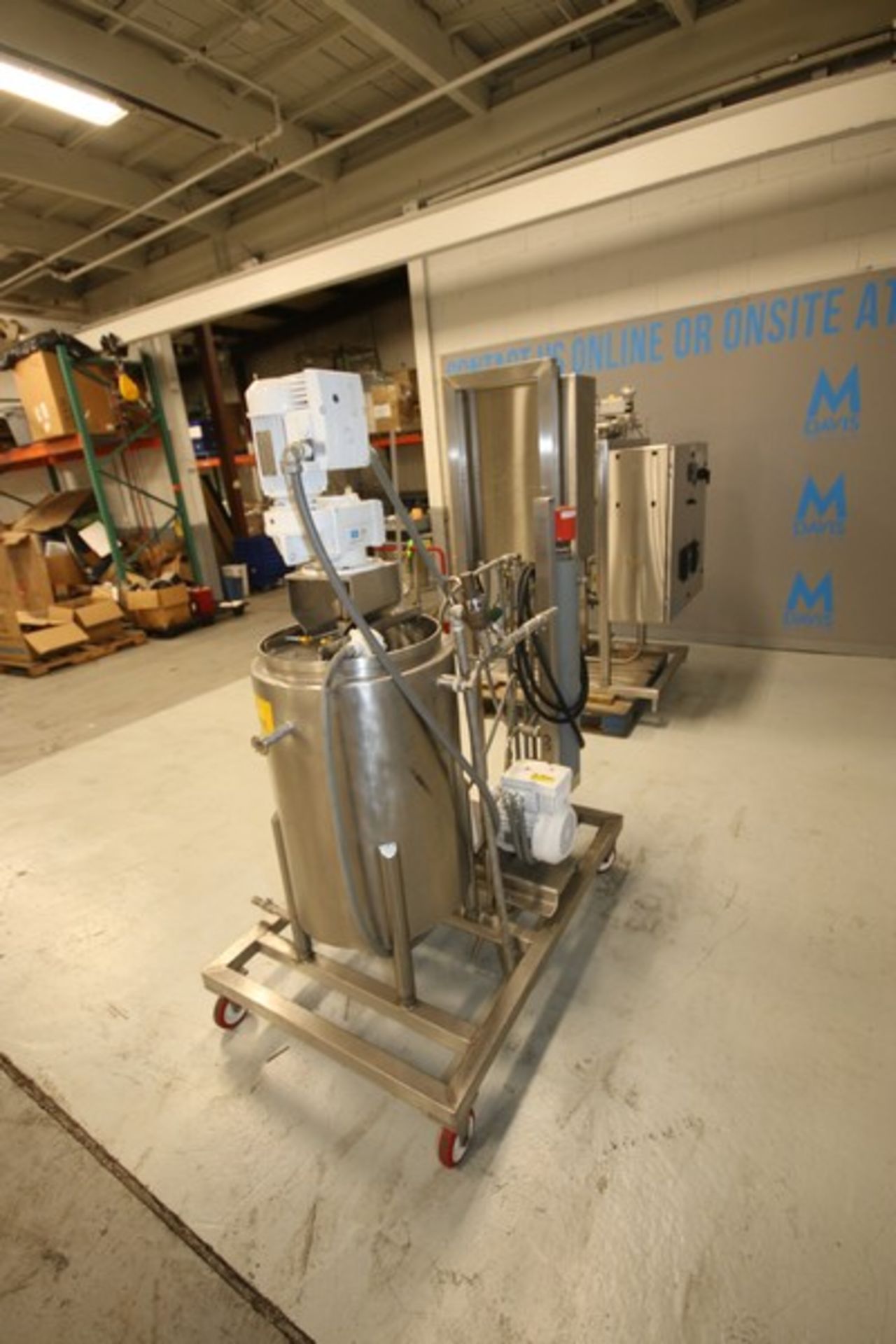 Self contained electric heated stainless steel chocolate process skid, With approximately 100 gallon - Image 7 of 11