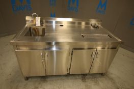 5' L x 30" W x 37" H S/4-Door Cabinet with Deep Bowl Sink (INV#83501)(Located @ the MDG Auction
