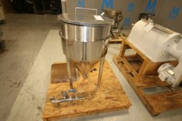 IDECO 24" W x 41" H S/S Powder Hopper, with 2" CT Bottom with Ball Valve, Screens & Lid (INV#