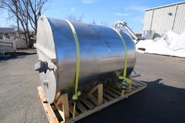 Mojonnier Aprox. 1,000 Gallon Vertical S/S Tank,Model M112.1 SN 1301, with Hinged Lid, 2" & 4" Top