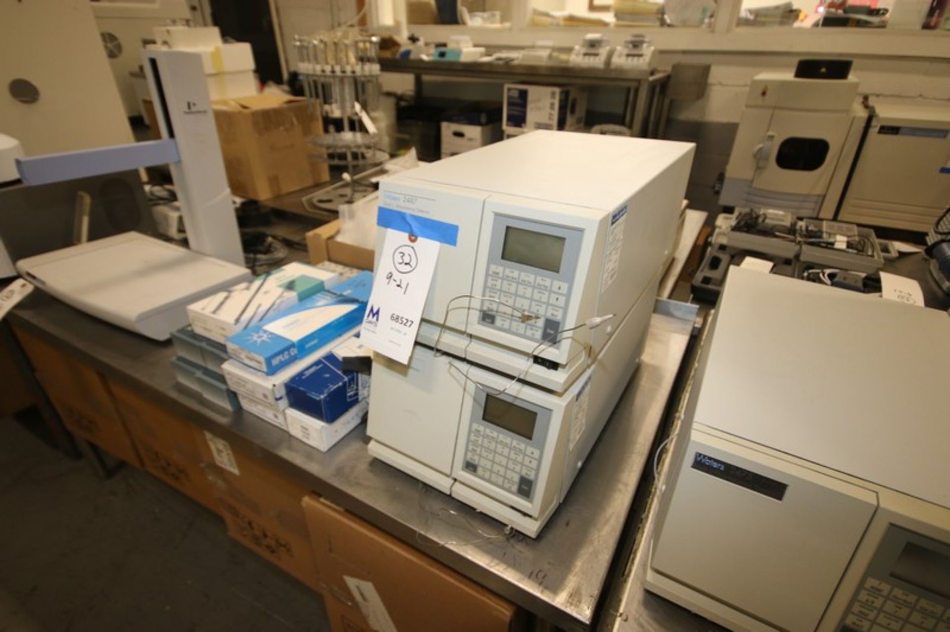 Alliance Waters 2487 Dual Absorbance Detector, S/N E07487 298M, with (4) Boxes of Waters HPLC