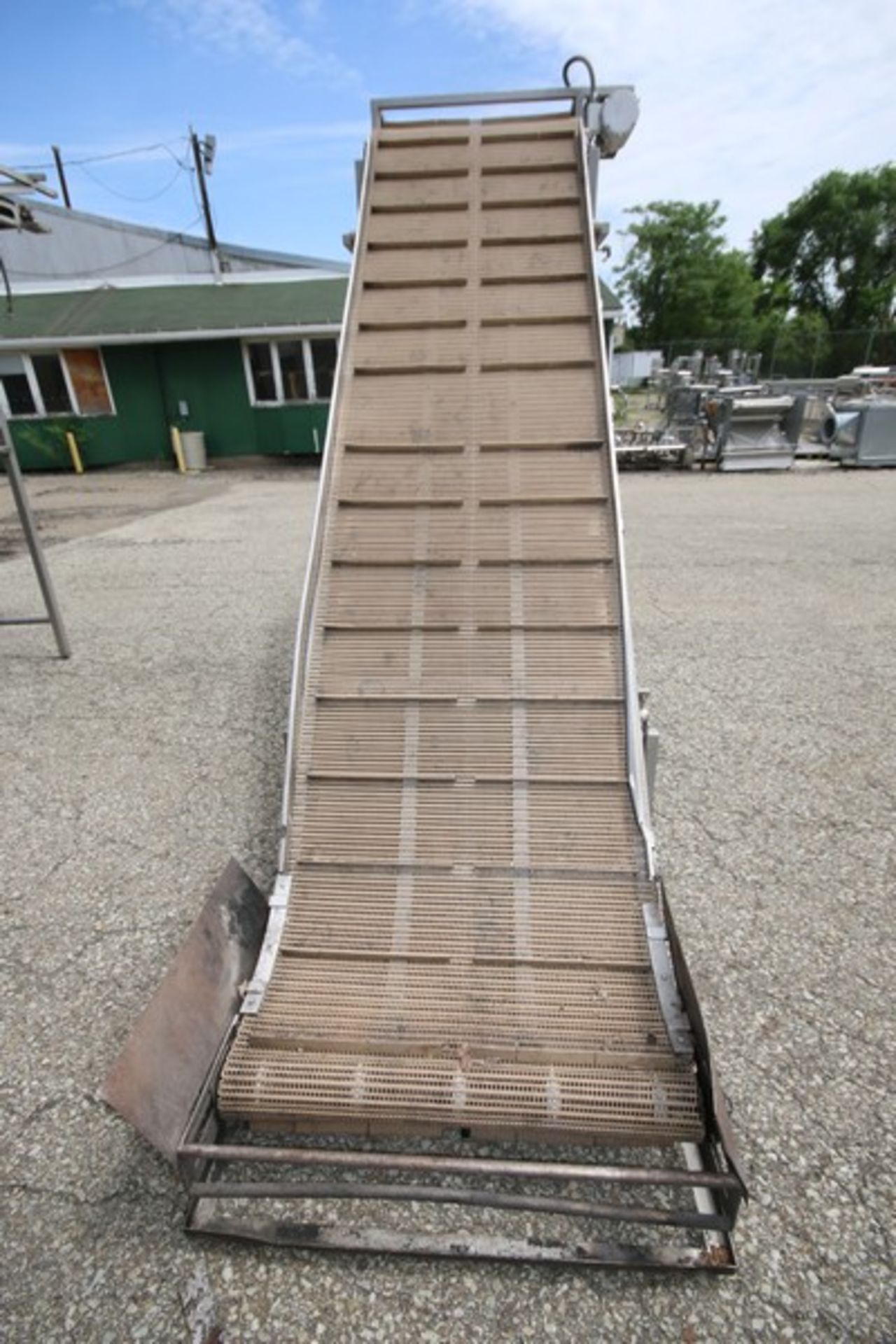 Aprox. 13' L x 36" W x 104" H S/S Inclined Conveyor with Intralox Type Belt with 8.5" Divider - Image 2 of 5
