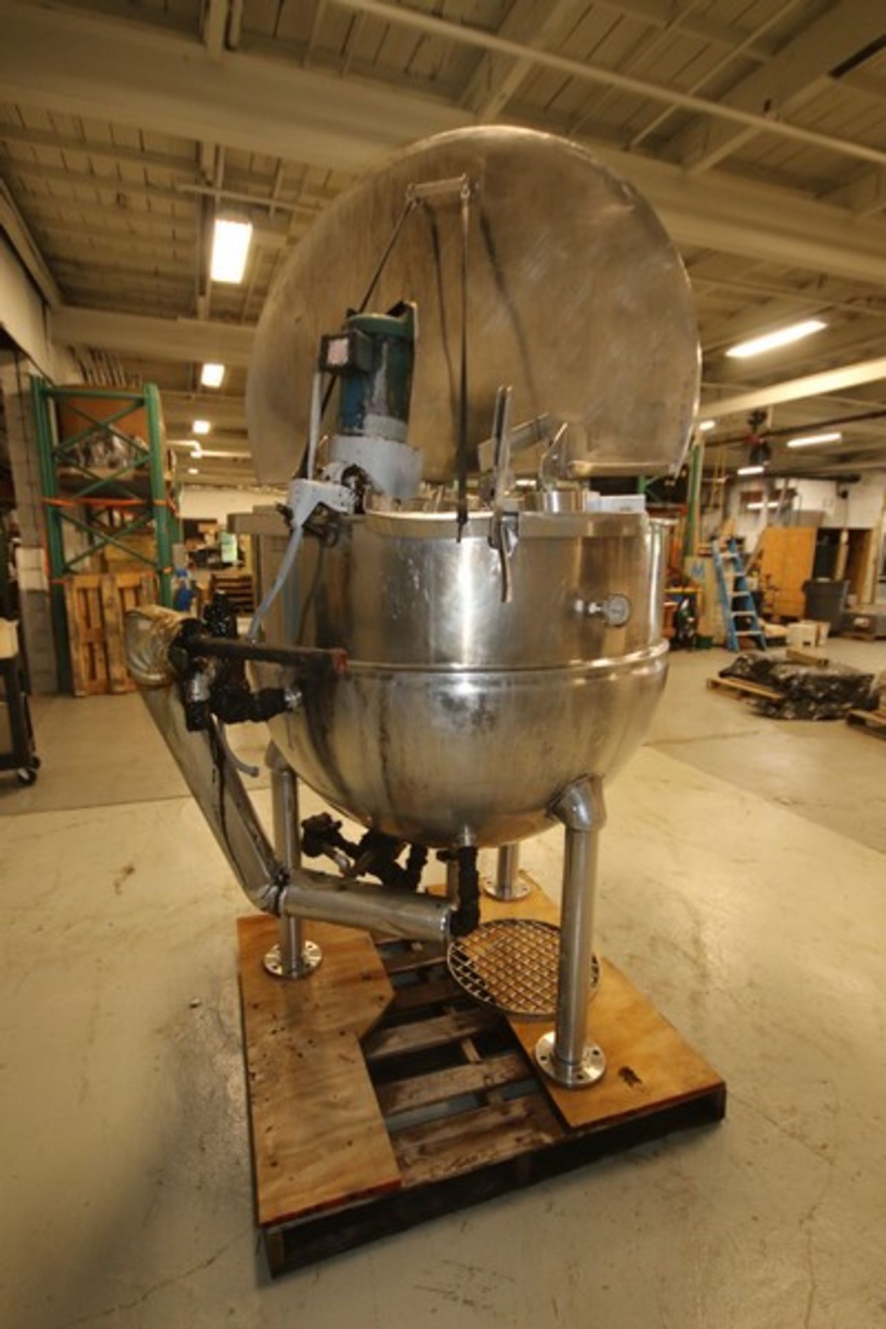 Groen 200 Gal Steam Jacketed S/S Kettle,  Model N-200, SN 31635-2, 316 S/S, with Hinged Lid, 2" - Image 4 of 8