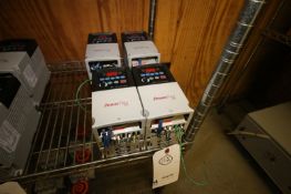 Lot of (4) Allen Bradley .5 hp Power Flex 40 VFDs, Cat No. 22B-B2P3N104, 200-240V 3 Phase (INV#