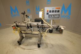 Universal In-Line Labeler, SN T A2-15A-575, with 6' L x 6" W Conveyor with Drive motor & Controls,