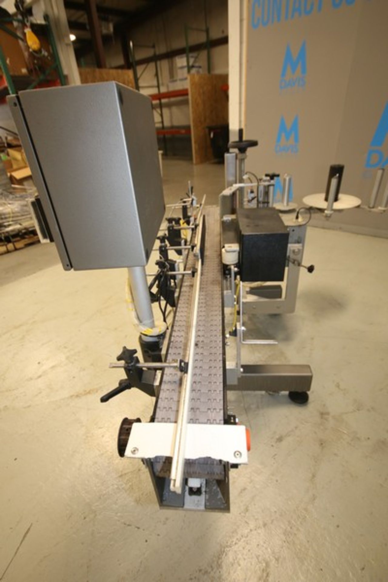 Universal In-Line Labeler, SN T A2-15A-575, with 6' L x 6" W Conveyor with Drive motor & Controls, - Image 4 of 5