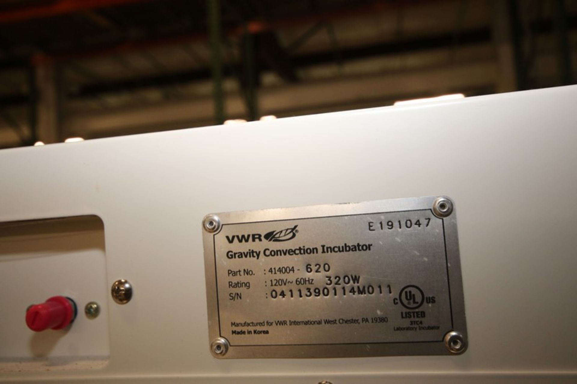 VRW Gravity Convection Incubator, Part No. 414004-620, S/N 0411390114M011, 120 Volts, with - Image 5 of 6