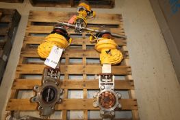 Lot of Kinetrol (3) 4", 3" & 1" S/S Pneumatic Butterfly Valves, (2) Model 090, Flanged Type (INV#