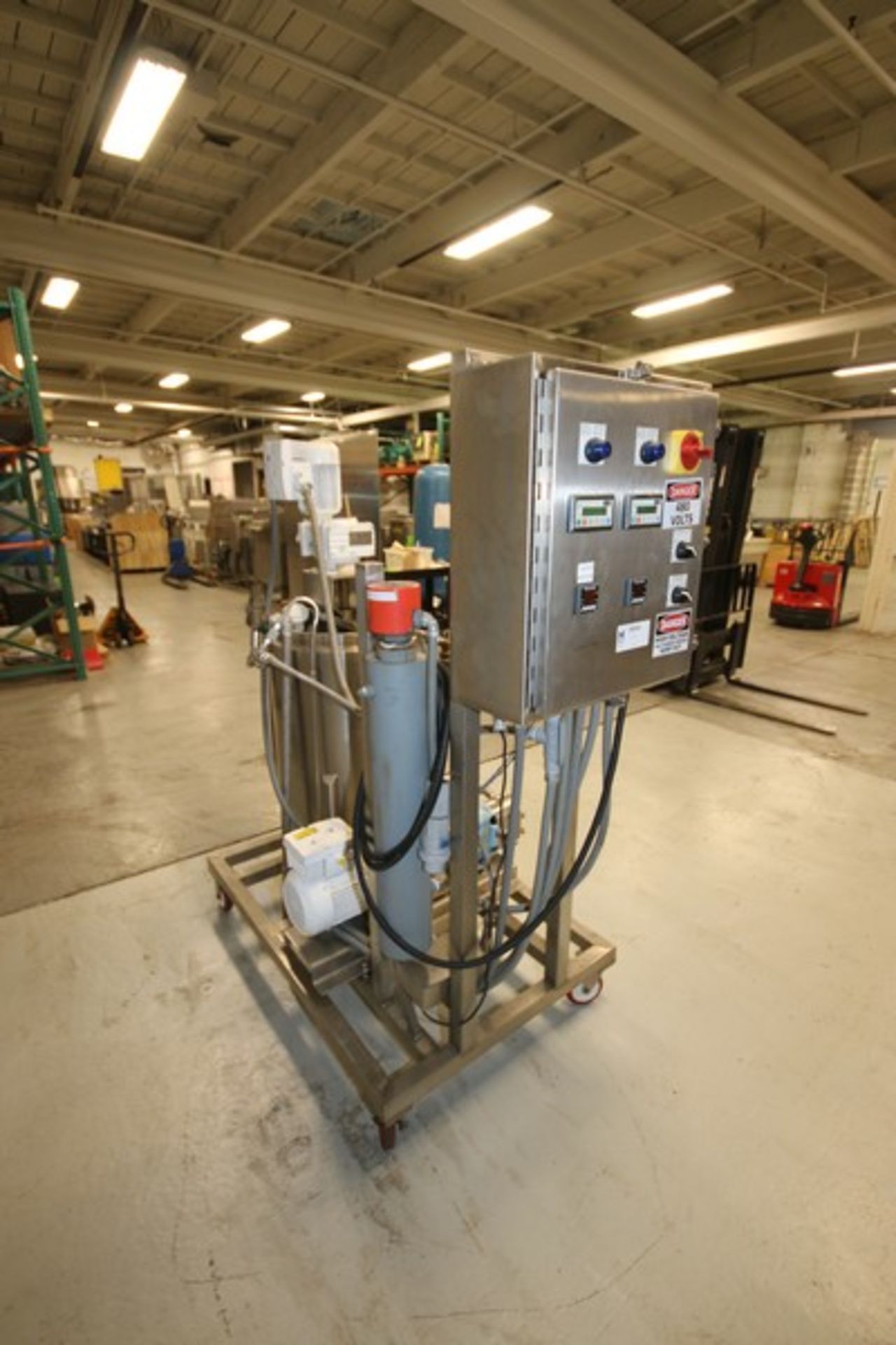 Self contained electric heated stainless steel chocolate process skid, With approximately 100 gallon - Image 9 of 11