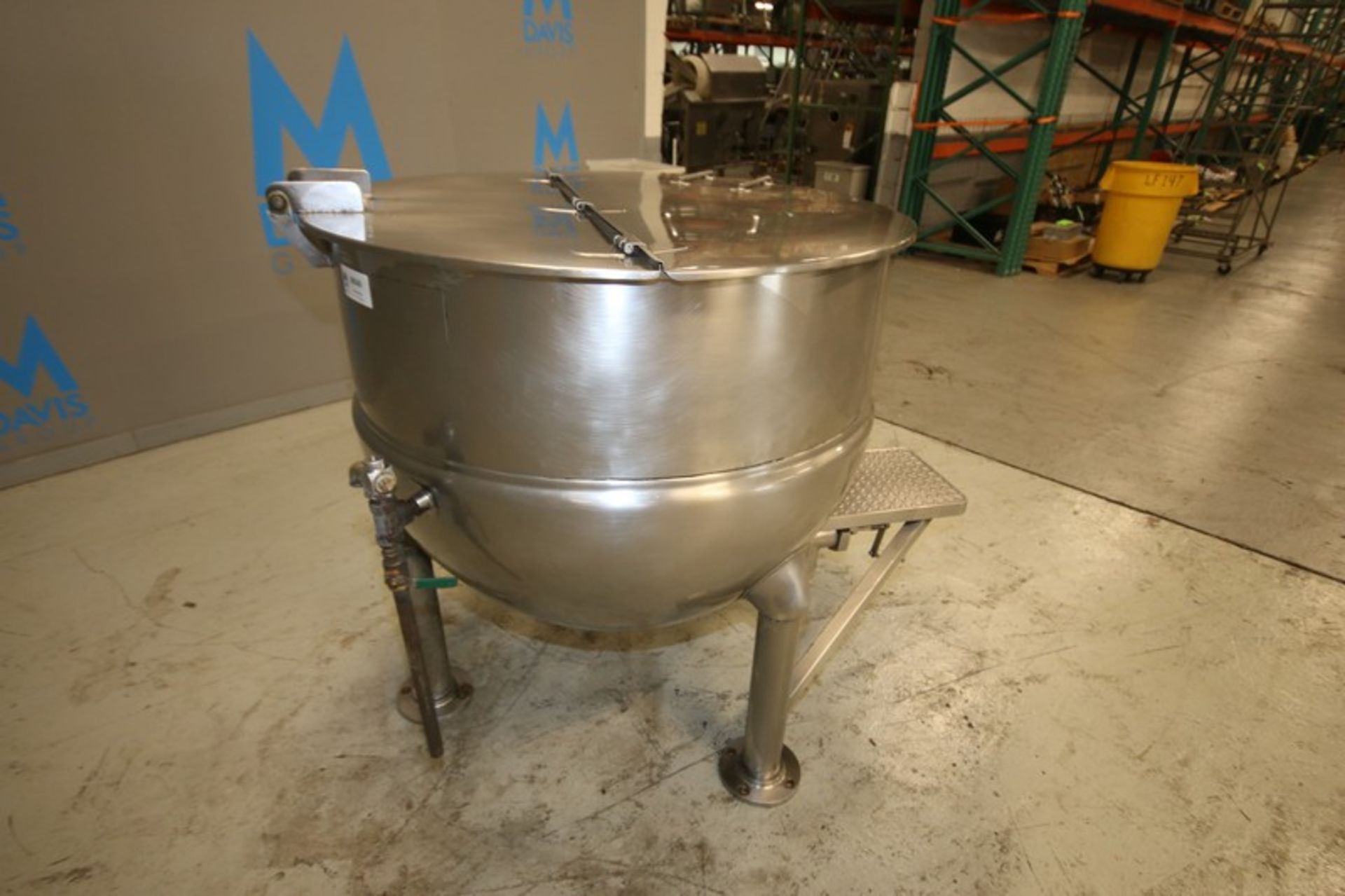 Groen 150 Gallon S/S Jacketed Kettle, Model FT-150 SN 81076-4, with Hinged Lid, 3" Threaded Bottom - Image 6 of 8