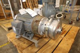 Waukesha/CB 20 hp Centrifugal Pump, Model 2065H, SN 444924-07, w/3" x 2" CT S/S Head, w/Baldor