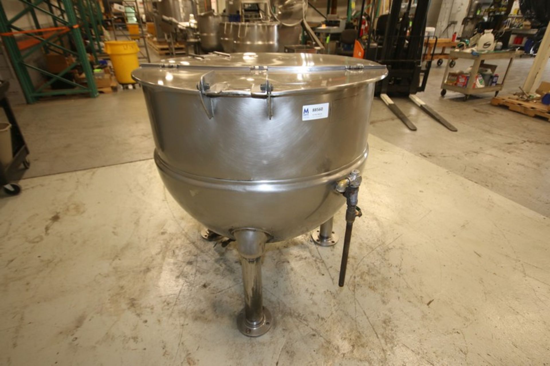 Groen 150 Gallon S/S Jacketed Kettle, Model FT-150 SN 81076-4, with Hinged Lid, 3" Threaded Bottom - Image 5 of 8