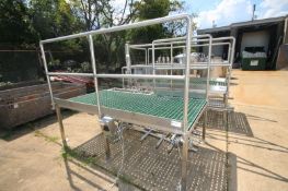 8' L x 4' W x 31" H S/S Operator's Platform, with Plastic Grating, Handrail & Leg Supports, with