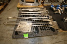 (1) Pallet of Assorted S/S Mixing Tools, Including Whips, Ladle & Paddles and Washer Cage (INV#