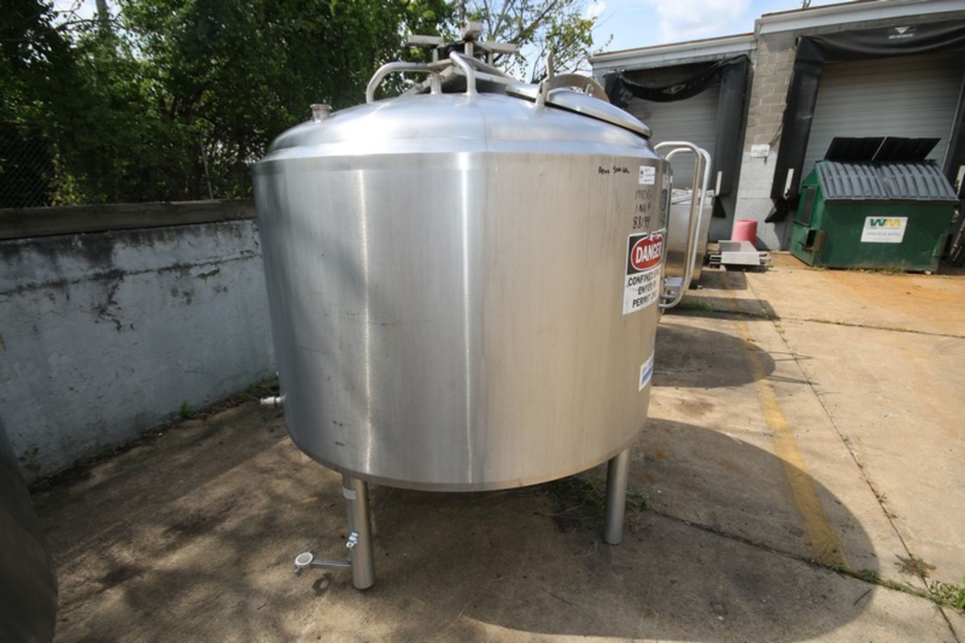 APV Crepaco Aprox. 500 Gallon Dome Top S/S Jacketed Tank, SN E-2953, 3 Prop Agitator Shaft, (Note: - Image 4 of 9