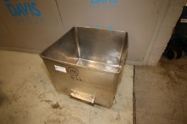 26" W x 26" L x 20" H, Portable S/S Tote(INV#88599)(Located @ the MDG Auction Showroom - Pgh., PA)(