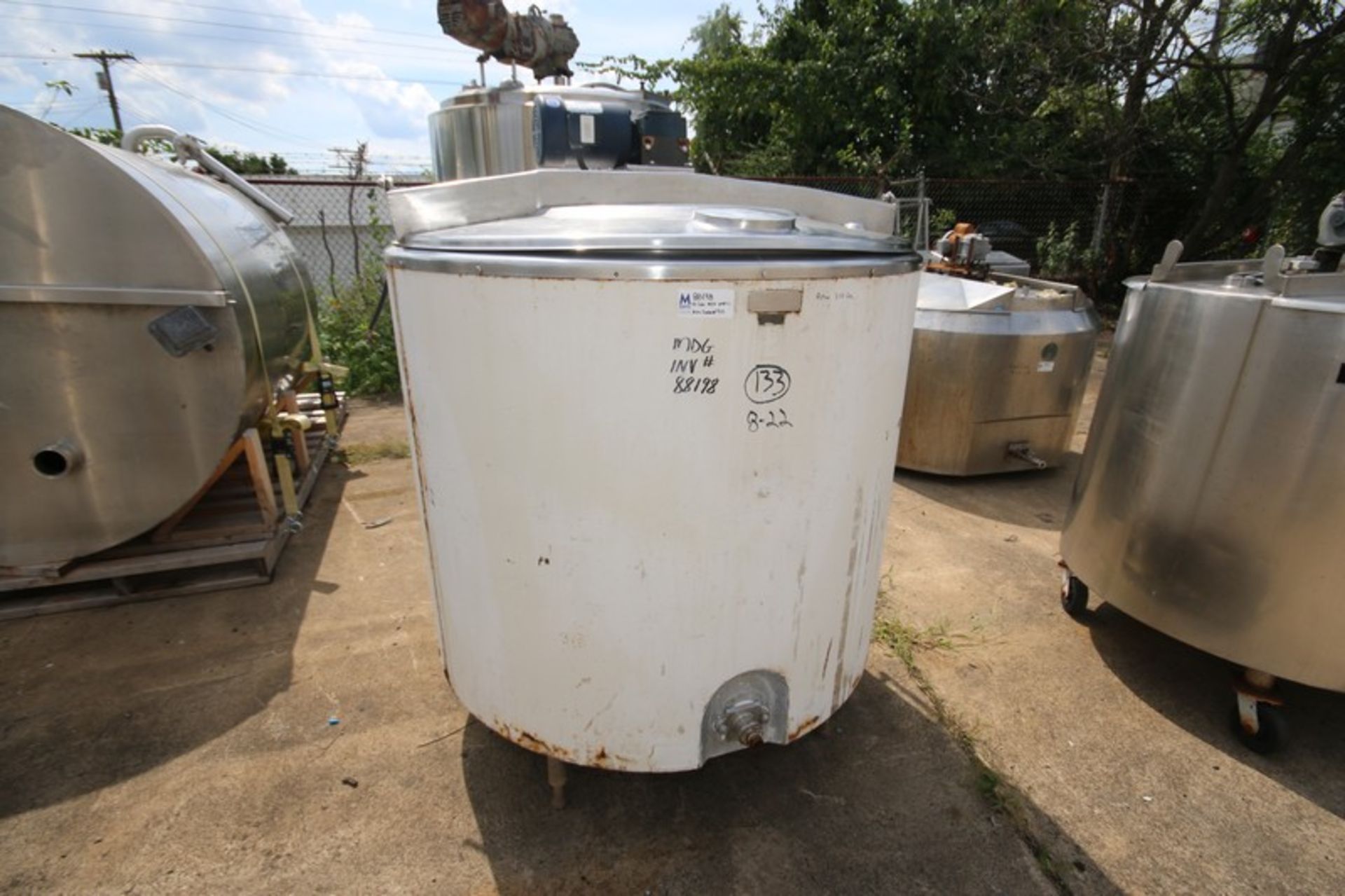 Steriline Aprox. 300 Gallon Hinged Lid, Jacketed S/S Tank, Model 53016-2, SN 194, Painted Exterior,