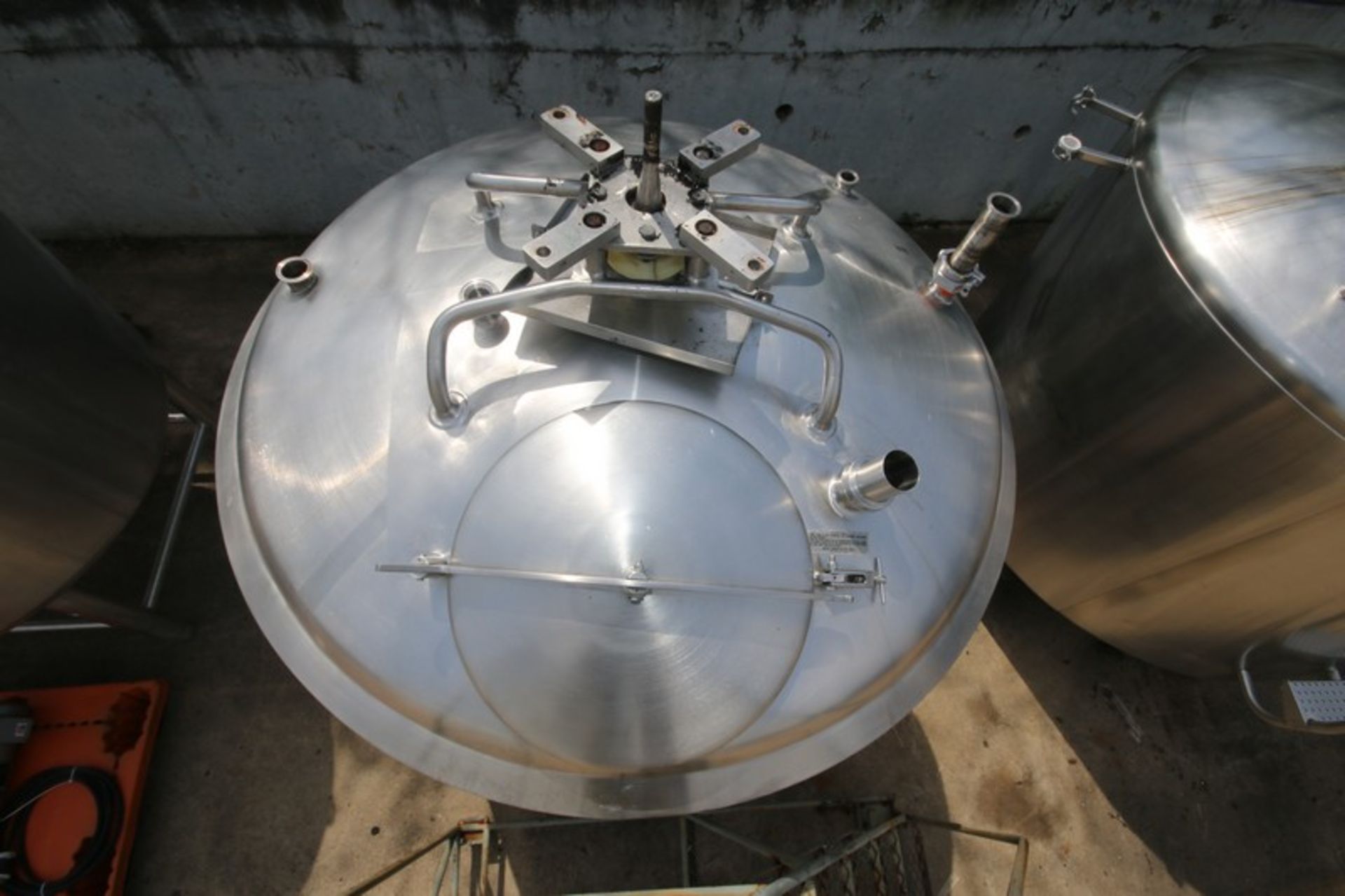 APV Crepaco Aprox. 500 Gallon Dome Top S/S Jacketed Tank, SN E-2953, 3 Prop Agitator Shaft, (Note: - Image 3 of 9