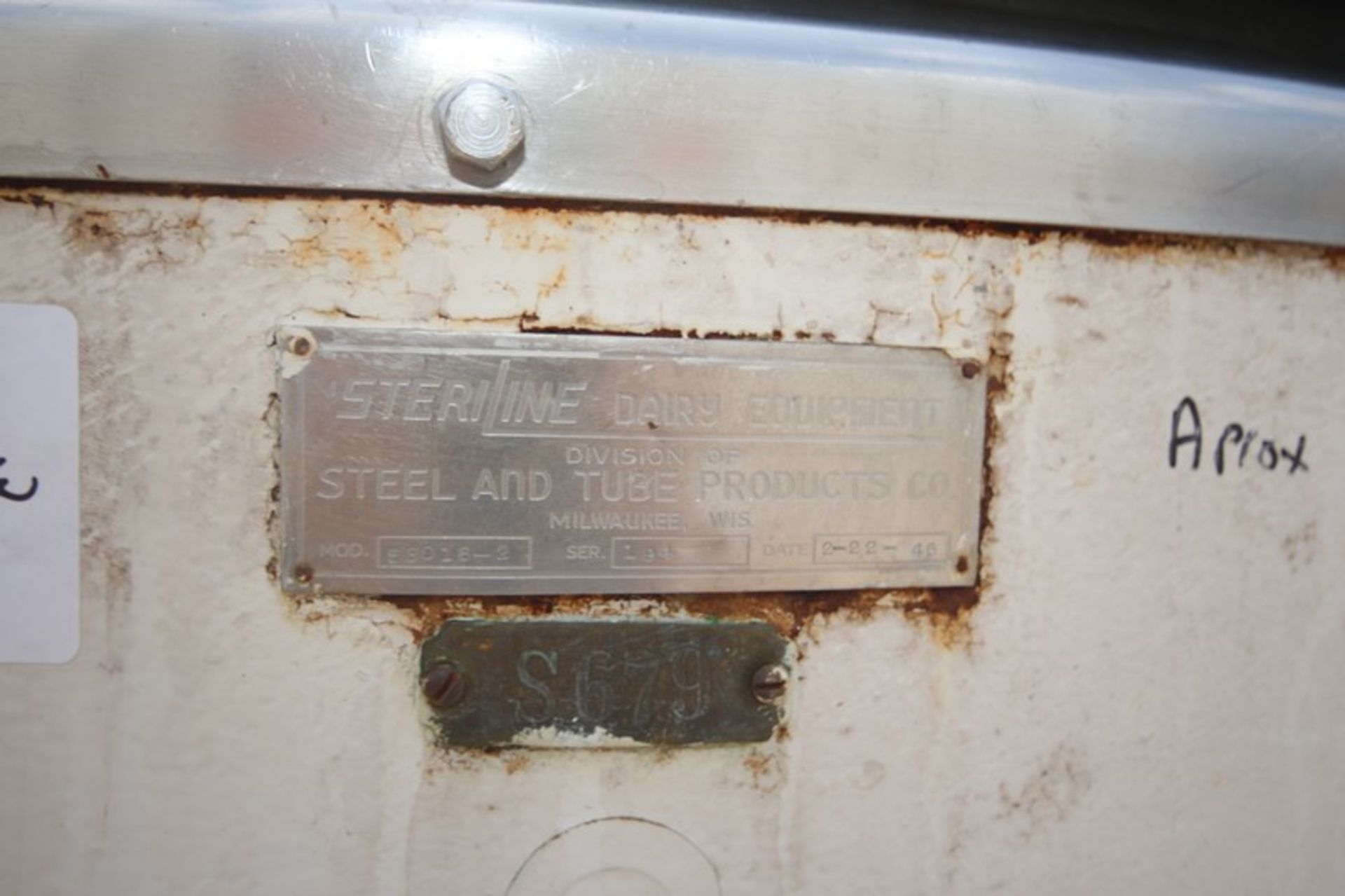 Steriline Aprox. 300 Gallon Hinged Lid, Jacketed S/S Tank, Model 53016-2, SN 194, Painted Exterior, - Image 7 of 7