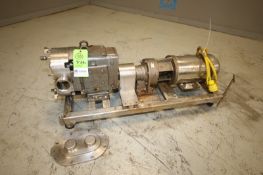 Waukesha S/S Positive Displacement Pump, Size 130, SN 16031 SS, with 3" Threaded S/S Head, Includes
