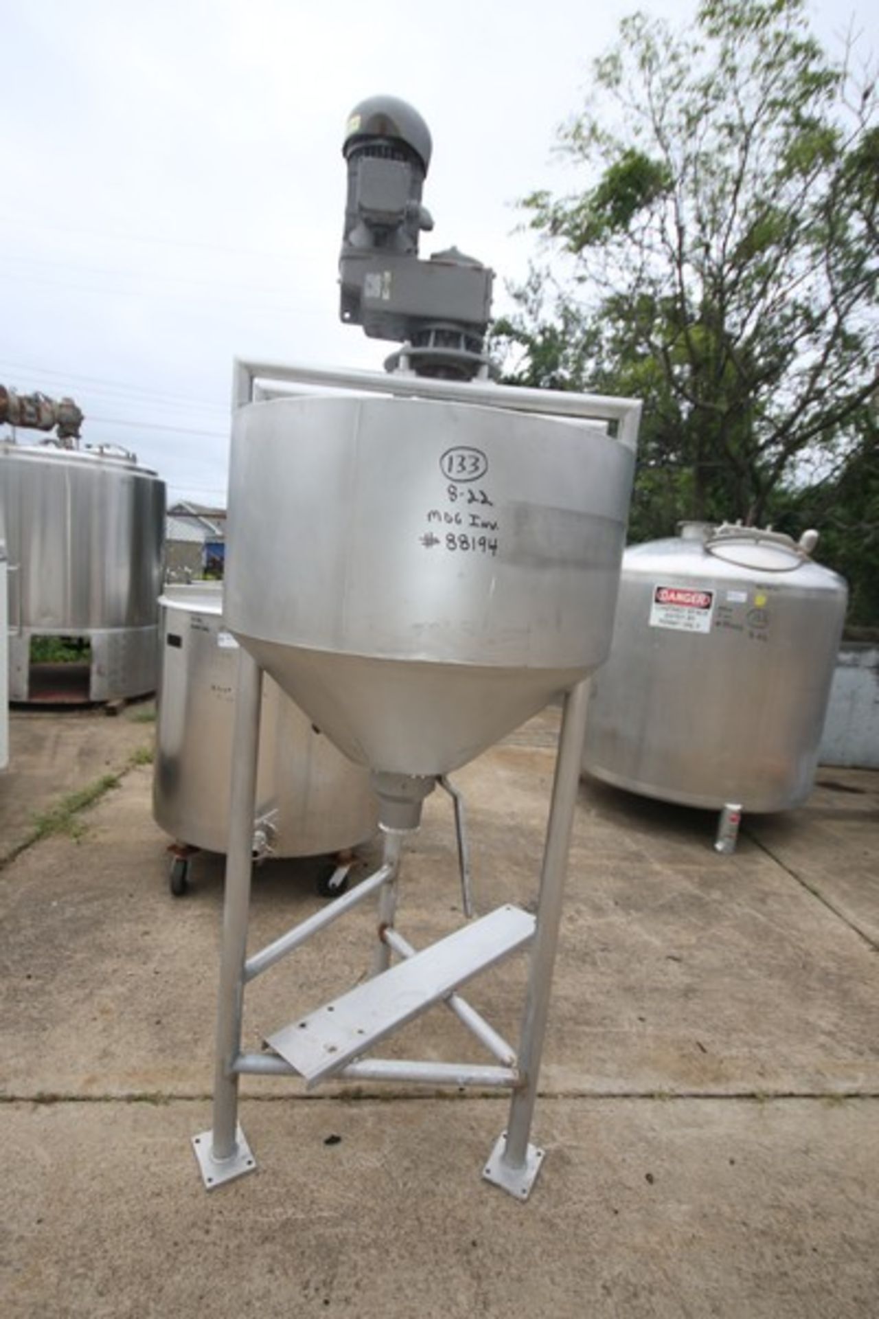 Custom Metalcraft Aprox. 80 Gallon Hinged Lid,Cone Bottom, S/S Processor, SN 47402, National BD